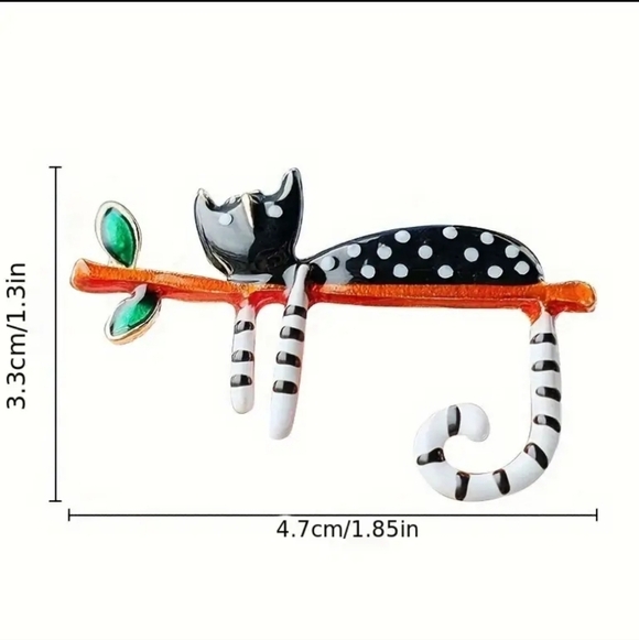 New! Lazy cat brooch - Picture 3 of 5